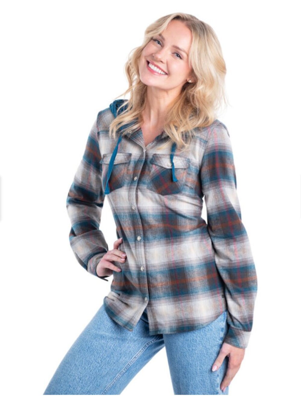 Legendary Whitetails Lumber Jane Hooded Flannel Shirt Women's XL EUC